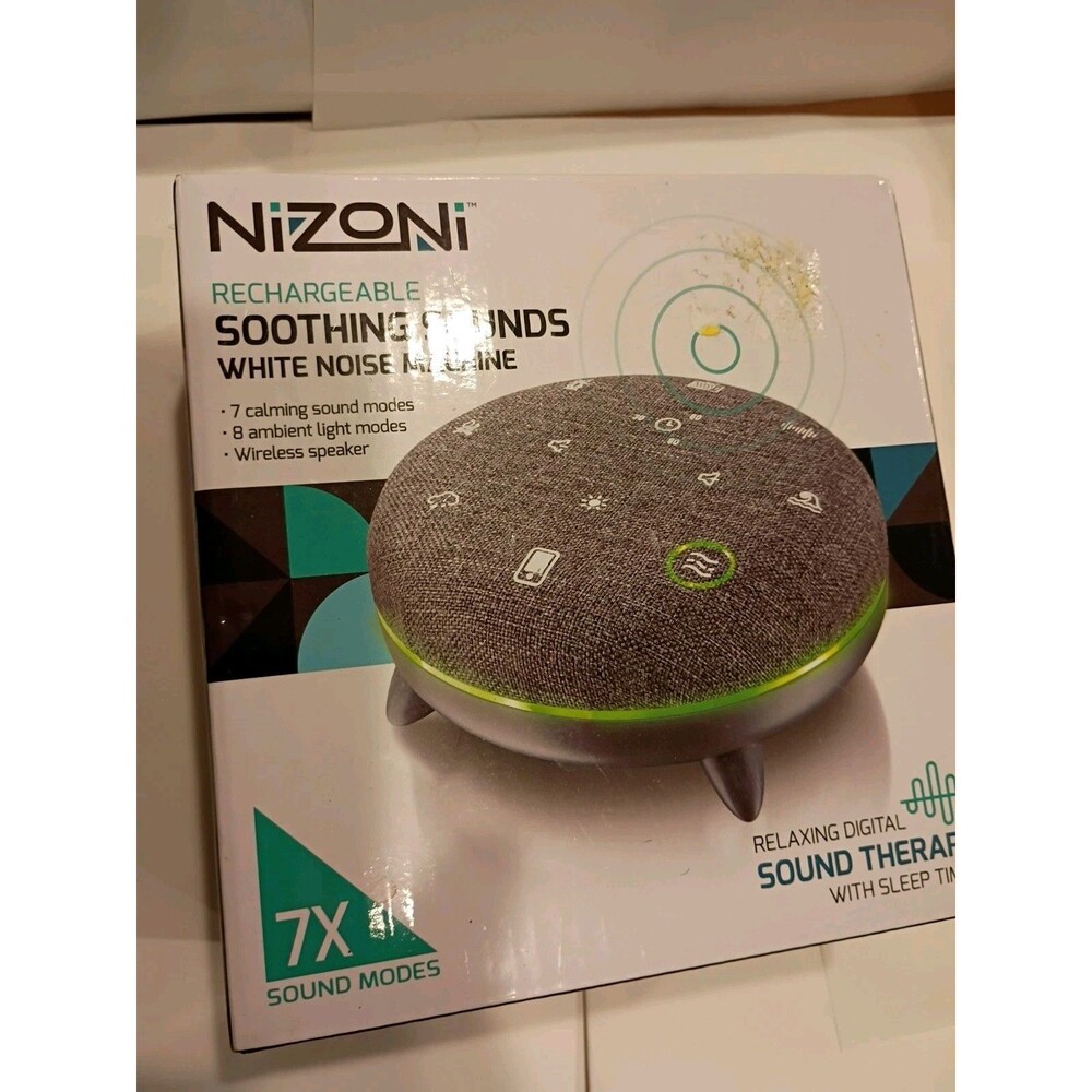 NEW in BOX Nizoni Rechargeable Soothing Sounds White Noise Machine SEALED